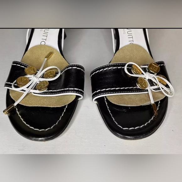 LV Luis Vuitton leather ankle strap heel for ladies Excellent condition! Size 6 - Picture 4 of 6